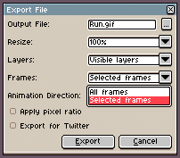 File > Export > Export As > Selected Frame
